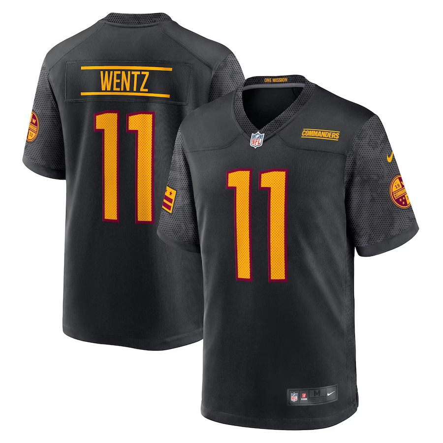 Men Washington Commanders 11 Carson Wentz Nike Black Alternate Game Player NFL Jersey